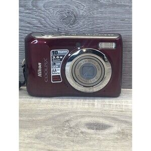 Nikon Coolpix L20 10.0MP Digital Camera Deep Red 3.6x Zoom Work Tested Working